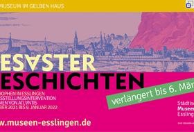 Plakatmotiv der Ausstellung mit Vermerk: verlängert bis 6. März.