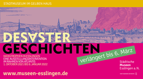 Plakatmotiv der Ausstellung mit Vermerk: verlängert bis 6. März.